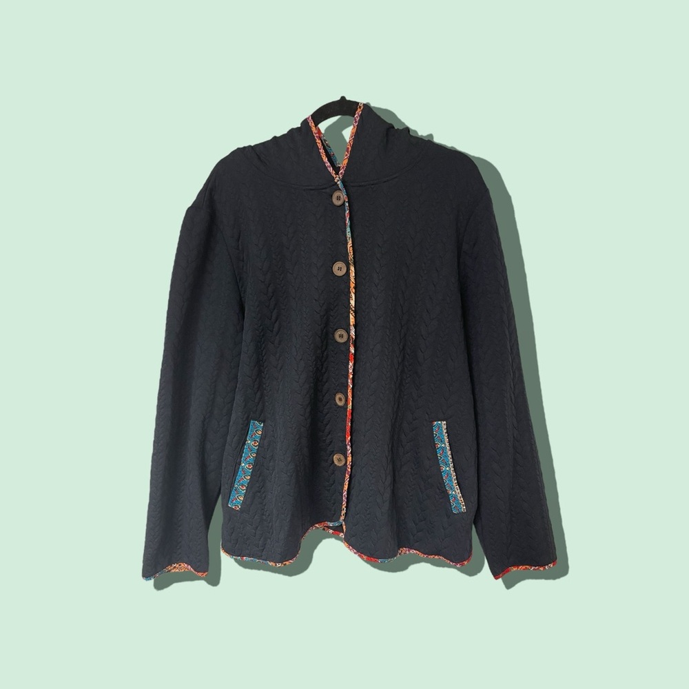 BloomChic hooded cable-knit pattern sweater